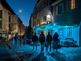 Evening In Freiburg, City At The Southwestern Foothills Of The Black Forest