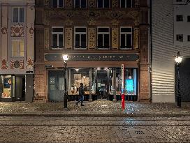 Evening In Freiburg, City At The Southwestern Foothills Of The Black Forest