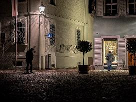 Evening In Freiburg, City At The Southwestern Foothills Of The Black Forest