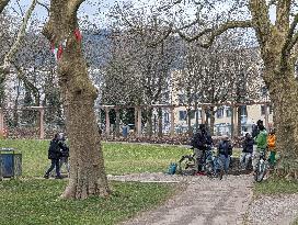 African Migrants In A Park