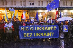 Demonstration In Solidarity With Ukraine In Krakow, Poland