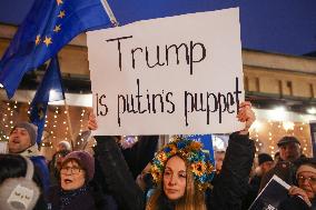 Demonstration In Solidarity With Ukraine In Krakow, Poland