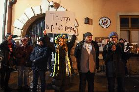 Demonstration In Solidarity With Ukraine In Krakow, Poland