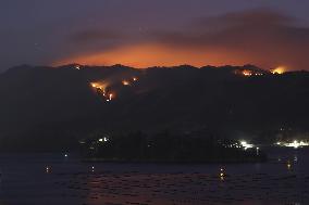 Forest fire in northeastern Japan