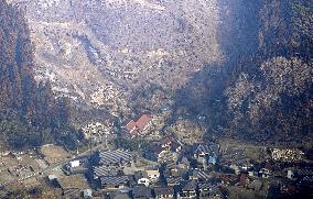 Forest fire in northeastern Japan