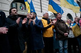 Pro-Ukraine Sit-in In Rome