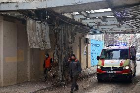 Response effort to Russian drone strike in Kharkiv