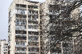 Response effort to Russian drone strike in Kharkiv