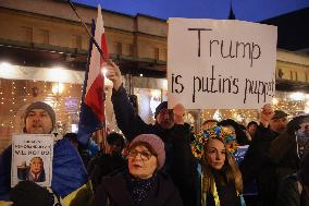 Demonstration In Solidarity With Ukraine In Krakow, Poland