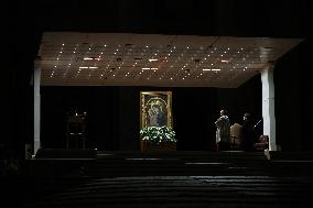 Religion: Cardinal Robert Prevost leads the recitation of the Holy Rosary for Pope Francis on March 03, 2025