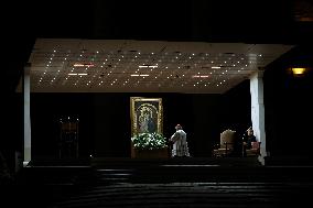 Religion: Cardinal Robert Prevost leads the recitation of the Holy Rosary for Pope Francis on March 03, 2025