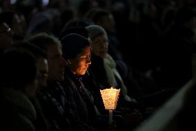 Religion: Cardinal Robert Prevost leads the recitation of the Holy Rosary for Pope Francis on March 03, 2025