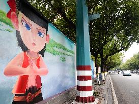 Nezha 2 Theme Wall Painting in Yichang