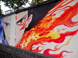 Nezha 2 Theme Wall Painting in Yichang