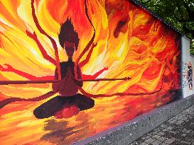Nezha 2 Theme Wall Painting in Yichang