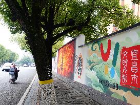 Nezha 2 Theme Wall Painting in Yichang