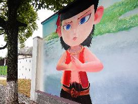 Nezha 2 Theme Wall Painting in Yichang