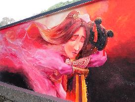 Nezha 2 Theme Wall Painting in Yichang