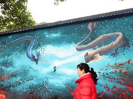Nezha 2 Theme Wall Painting in Yichang
