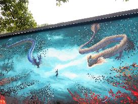 Nezha 2 Theme Wall Painting in Yichang