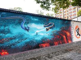Nezha 2 Theme Wall Painting in Yichang