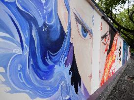 Nezha 2 Theme Wall Painting in Yichang