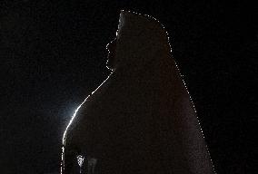 People Pray Outside the Agostino Gemelli Polyclinic in Rome