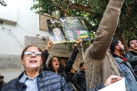 Demonstration In Support Of Detainees In “Conspiracy Against State Security” Case First Remote Hearing In Tunis