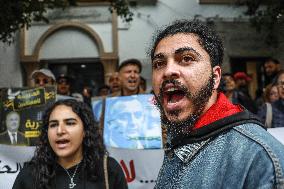 Demonstration In Support Of Detainees In “Conspiracy Against State Security” Case First Remote Hearing In Tunis