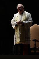 Religion: Cardinal Arthur Roche leads the recitation of the Holy Rosary for Pope Francis on March 04, 2025