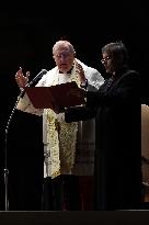 Religion: Cardinal Arthur Roche leads the recitation of the Holy Rosary for Pope Francis on March 04, 2025