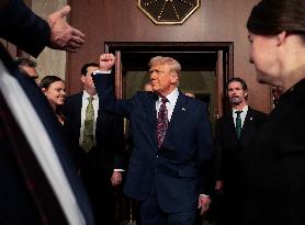 President Trump Delivers Addresses A Joint Session Of Congress - DC