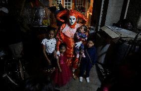 Carnival Of Masks And Costumes In La Magdalena Neighborhood, Culhuacán, Mexico City