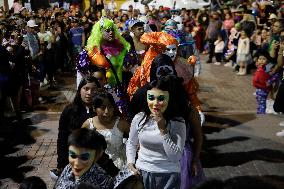 Carnival Of Masks And Costumes In La Magdalena Neighborhood, Culhuacán, Mexico City