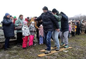 Butter Week celebration in Kyivs Pyrohiv Folk Museum