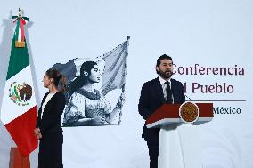 Mexico’s President Claudia Sheinbaum Holds Briefing Conference