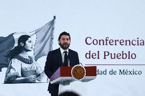 Mexico’s President Claudia Sheinbaum Holds Briefing Conference