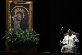 Religion: Cardinal Marcello Semeraro leads the recitation of the Holy Rosary for Pope Francis on March 05, 2025