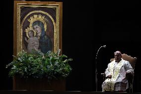 Religion: Cardinal Marcello Semeraro leads the recitation of the Holy Rosary for Pope Francis on March 05, 2025