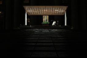 Religion: Cardinal Marcello Semeraro leads the recitation of the Holy Rosary for Pope Francis on March 05, 2025