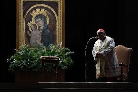 Religion: Cardinal Marcello Semeraro leads the recitation of the Holy Rosary for Pope Francis on March 05, 2025