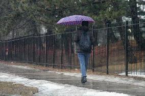 Cold And Rainy Day In Toronto