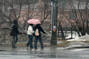 Cold And Rainy Day In Toronto