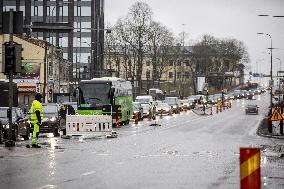 Closed streets around Tallinn Bus Station