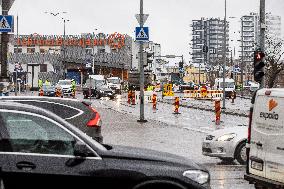 Closed streets around Tallinn Bus Station