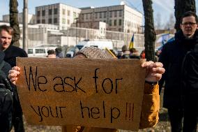 Ukrainians Attend A Rally Addressed To The US Government In Front Of The U.S. Embassy In Kyiv