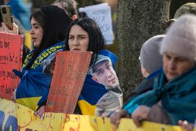 Ukrainians Attend A Rally Addressed To The US Government In Front Of The U.S. Embassy In Kyiv