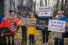 Ukrainians Attend A Rally Addressed To The US Government In Front Of The U.S. Embassy In Kyiv