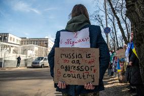 Ukrainians Attend A Rally Addressed To The US Government In Front Of The U.S. Embassy In Kyiv