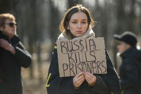 Ukrainians Attend A Rally Addressed To The US Government In Front Of The U.S. Embassy In Kyiv